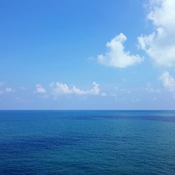 Background of calm sea and blue sky