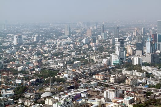 Top view city at Bangkok in Thailand