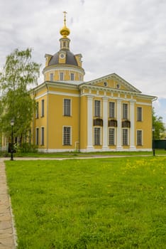 Orthodox churches of traditional Russian classical architectural style in Moscow in the spring