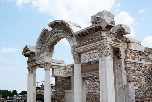 Ancient ruins in Ephesus  in Turkey historical place background