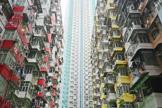 tall and dense apartment tower in Hong Kong