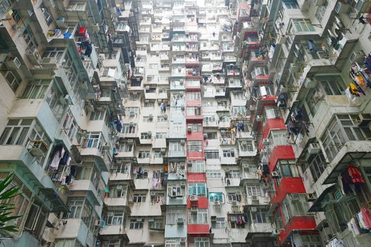 tall and dense apartment tower in Hong Kong