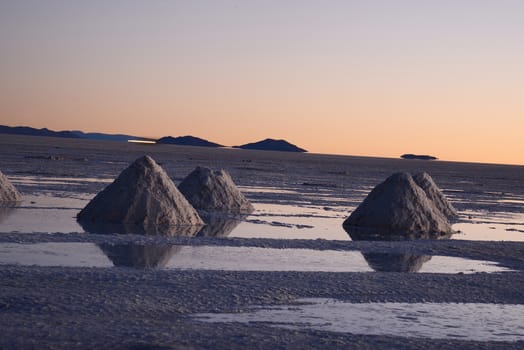 salt pile in salt production industry in bolivia