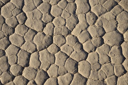 dry mud crack in racetrack playa in death valley national park