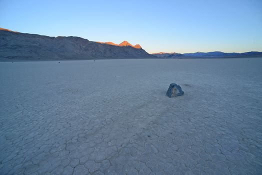 a famous moving rock at racetrack playa in death valley national park