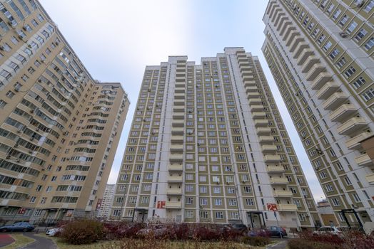 A modern multi-storey residential building in the new district of Mosc