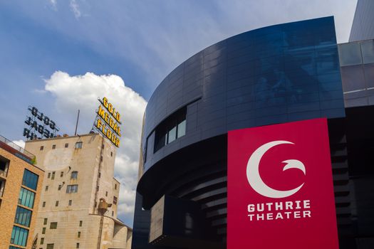 MINNEAPOLIS, MN/USA - AUGUST 5, 2015: The Guthrie Theater. The Guthrie Theater is a center for theater performance, production, education, and professional training.