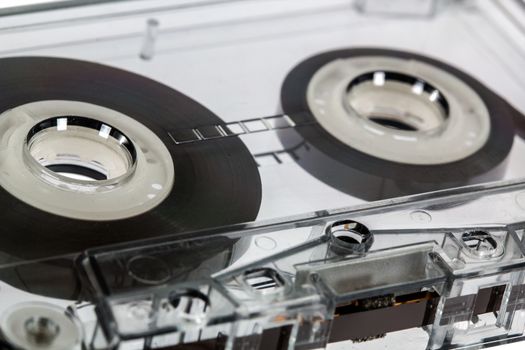 Сlose up of vintage audio cassette