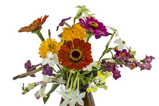 Flowers bouquet, isolated on white background