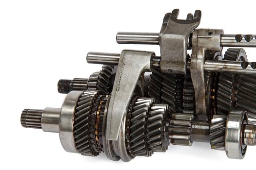 Transmission gears, isolated on a white background