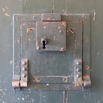 Very old prison door, prison in the Netherlands