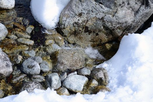 Mountains creek in winter