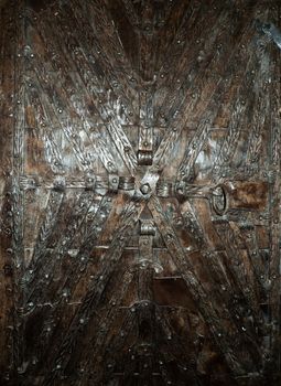 Metal door in medieval house