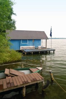 Boathouse at the Schaalsee in Germany