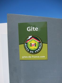 PLERIN,FRANCE_APRIL-08-2015-signboard " Gites de France" 