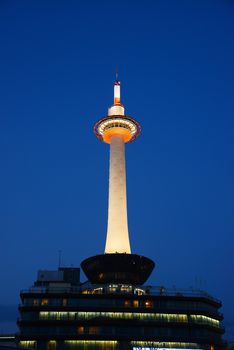 kyoto tower at night