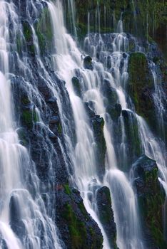 a close up shot of Burney Falls in northern california
