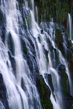 a close up shot of Burney Falls in northern california