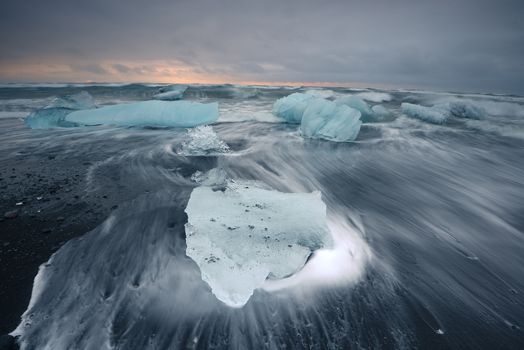 jokulsarlon iceberg beach in south iceland