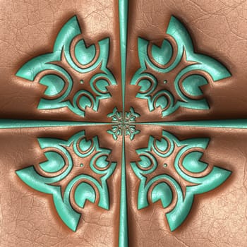 Luxury background tile with embossed pattern on leather