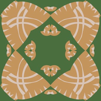 Symmetrical abstract pattern of curved lines and triangles