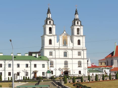 Orthodox Holy spirit Cathedral and ex-convent of Bernardines in Minsk Belarus.