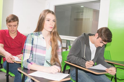 Teenagers studying