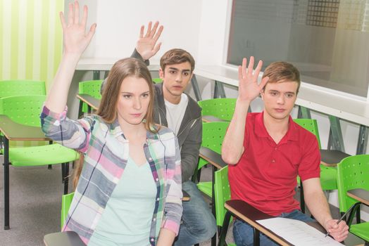 Teenagers studying