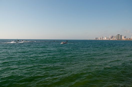 View of the Tel Aviv from Old Jaffa Port .