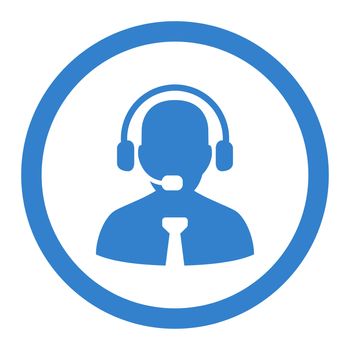 Support chat glyph icon. This rounded flat symbol is drawn with cobalt color on a white background.