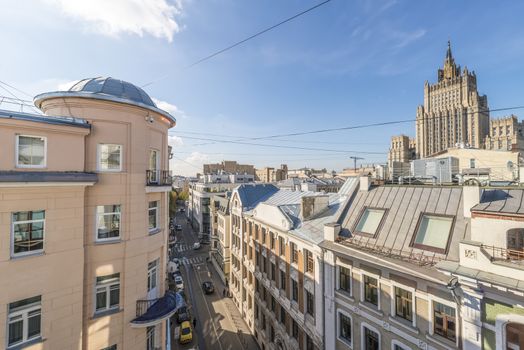 Houses and streets of the historical center of Moscow