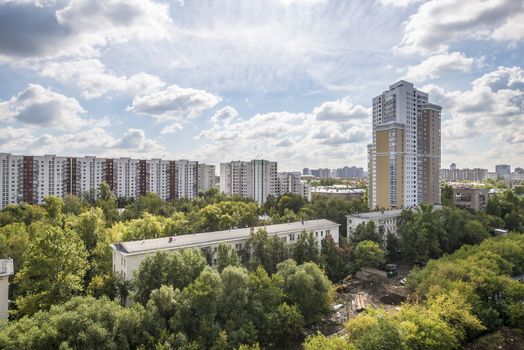 A modern multi-storey residential building in the new district of Mosc