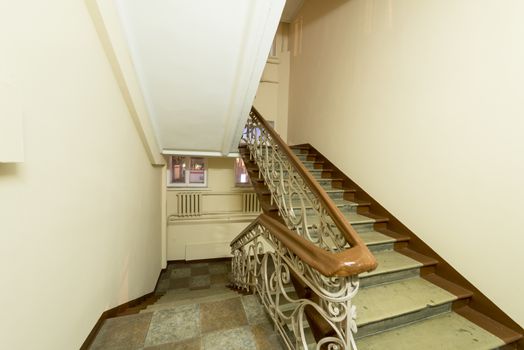 entrance of a residential building with an elevator