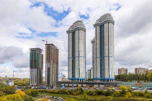 A modern multi-storey residential building in the new district of Mosc