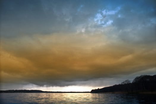 Lake in denmark in winter shot with colour graduated filter