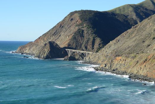 a bridge along highway one of calfornia southern coast