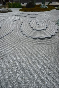 japanese rock garden in a temple in kyoto
