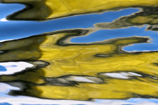 Reflexion on a lake in Denmark with blue colour