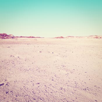 Sandy Plateau in the Judean Desert on the West Bank of the Jordan River, Instagram Effect