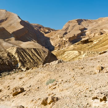 Canyon in the Israel Desert on the West Bank of the Jordan River
