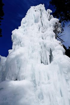 Man made ice waterfall