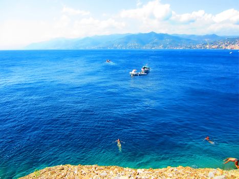    Mediterranean Coast in Liguria, Italy                            