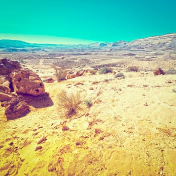 Rocky Hills of the Negev Desert in Israel, Instagram Effect