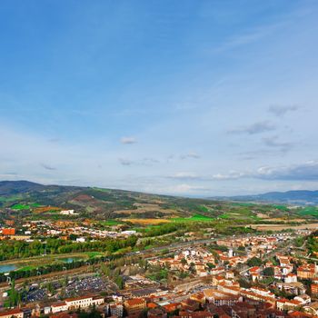 Aerial View to the Italian City of Orvieto from the Medieval Castle