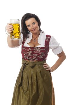 bavarian woman in a dirndl