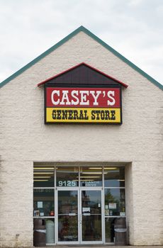 GRINNELL, IA/USA - AUGUST 8, 2015: Casey's General Store exterior and sign. Casey's General Stores, Inc., is a chain of convenience stores in the United States.