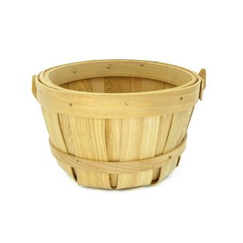 wooden basket isolated on white background