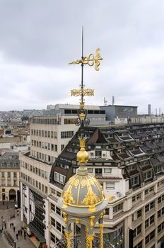 Roof Decorated with Parisian skyline in Paris, France.