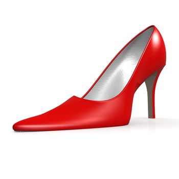Red high heel shoe image with hi-res rendered artwork that could be used for any graphic design.