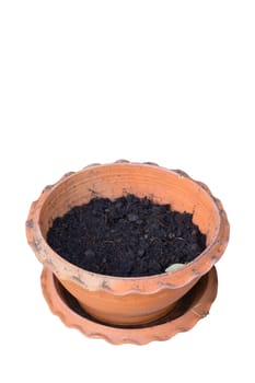 flowerpot and soil in 